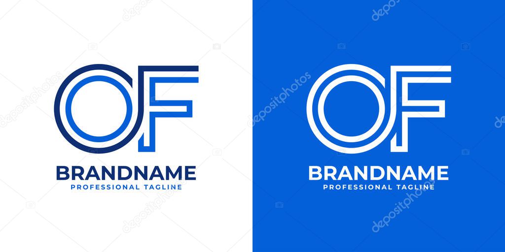 Letters OF Line Monogram Logo, suitable for business with OF or FO initials