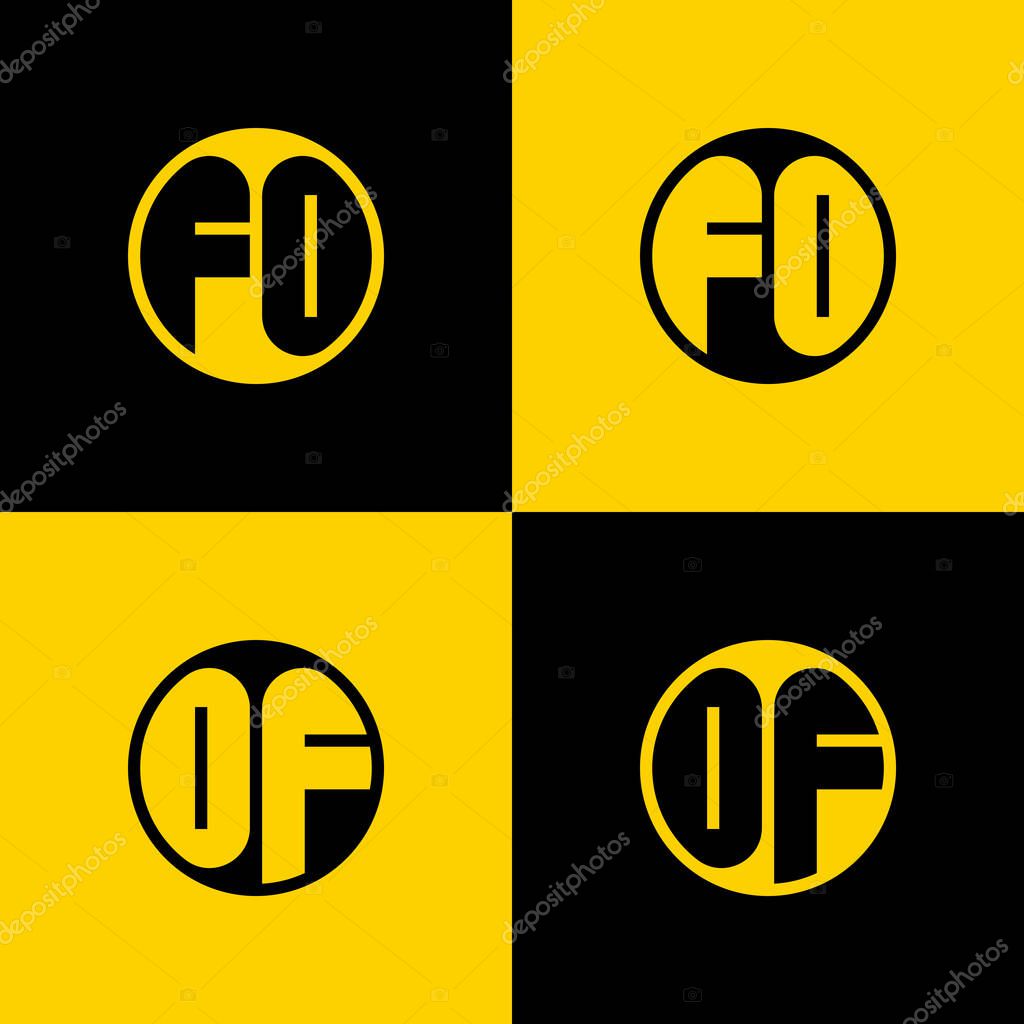 Simple FO and OF Letters Circle Logo Set, suitable for business with FO and OF initials