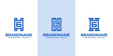 Modern Baş harfler HG logosu, HG veya GH baş harfleri ile iş için uygun