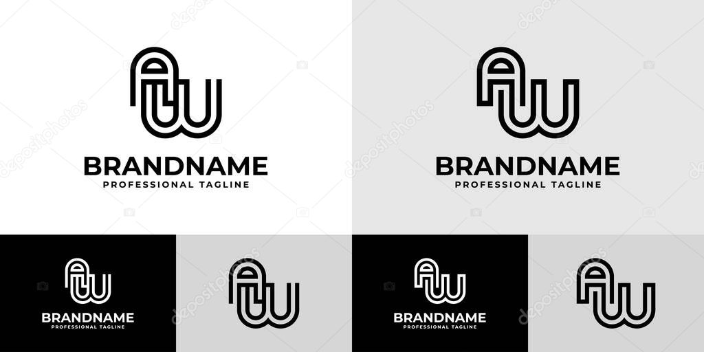 Modern Initials AW Logo, suitable for business with AW or WA initials