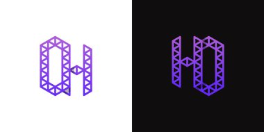 HO ve OH Polygon logosu, HO veya OH harfleriyle çokgen ile ilgili işler için uygun.