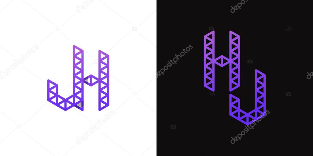 Letters HJ and JH Polygon Logo, suitable for business related to polygon with HJ or JH initials
