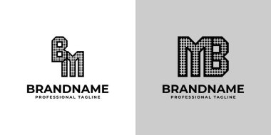 BM ve MB Dot Monogram Logosu, BM veya MB harfleri ile iş yapmak için uygundur