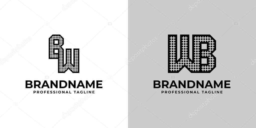 Letters BW and WB Dot Monogram Logo, Suitable for business with BW or WB initials