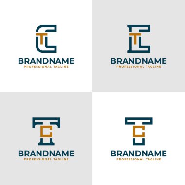 Zarif Harfler CT ve TC Monogram Logosu, tomografi veya TC baş harfleri ile iş için uygundur.