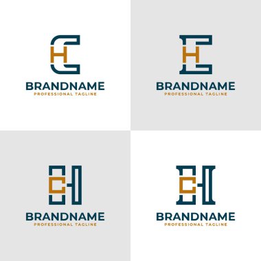 CH ve HC Monogram Logosu, CH veya HC baş harfleri ile iş yapmak için uygun