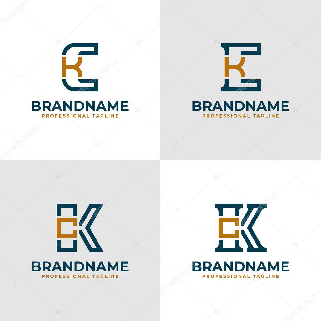 Elegant Letters CK and KC Monogram Logo, suitable for business with CK or KC initials