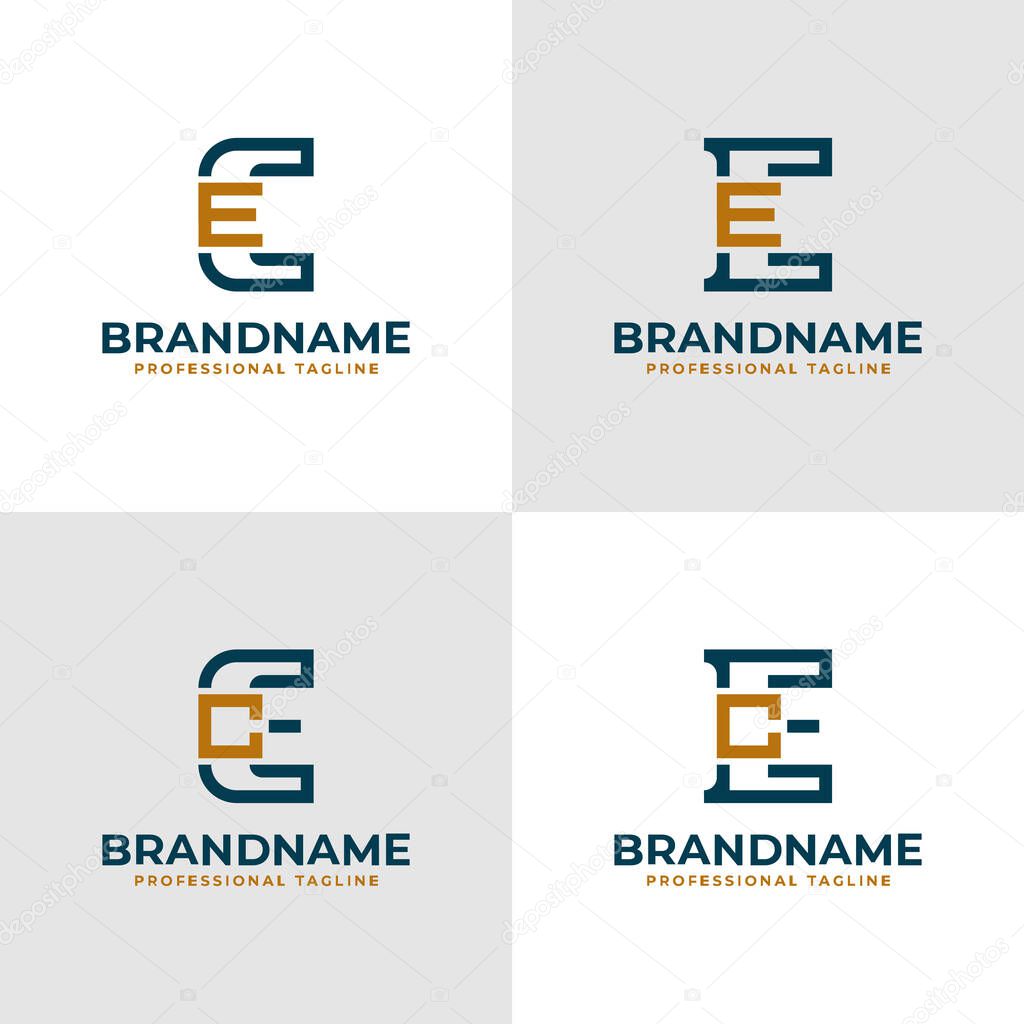 Elegant Letters CE and EC Monogram Logo, suitable for business with CE or EC initials