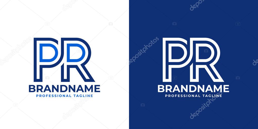 Letters PR Line Monogram Logo, suitable for business with PR or RP initials