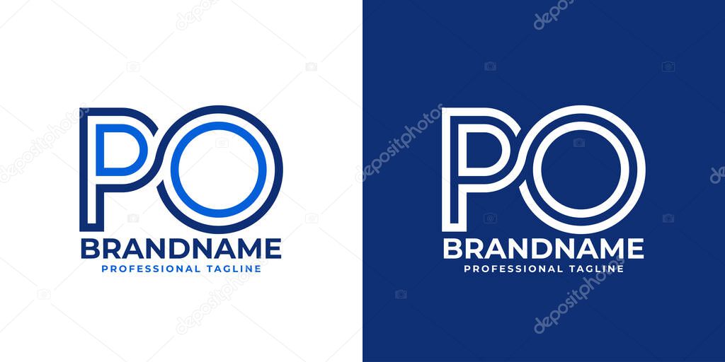 Letters PO Line Monogram Logo, suitable for business with PO or OP initials