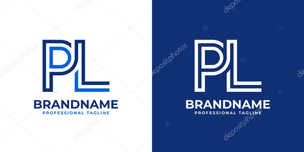 Letters PL Line Monogram Logo, suitable for business with PL or LP initials
