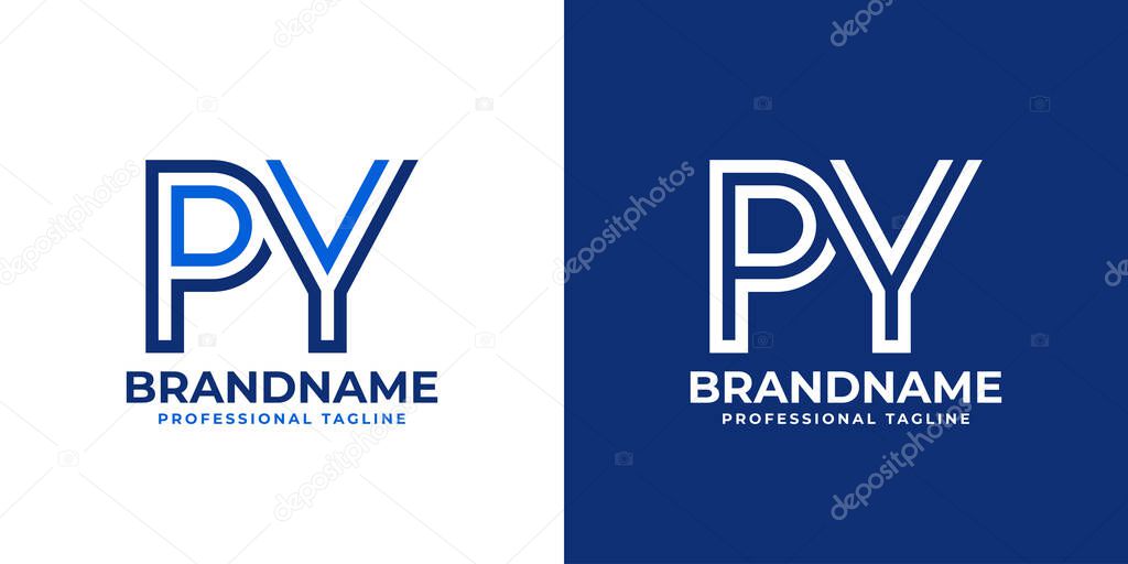 Letters PY Line Monogram Logo, suitable for business with PY or YP initials