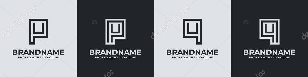 Modern Initials PU and QU Logo, suitable for business with PU, UP, QU, or UQ initials