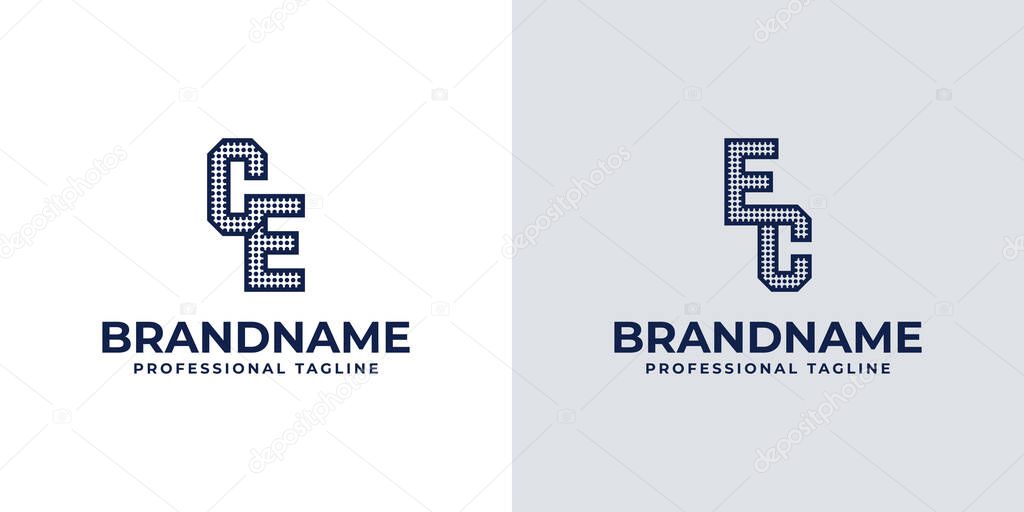 Letters CE and EC Dot Monogram Logo, Suitable for business with CE or EC initials