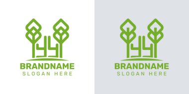 YY sera logosu, YY baş harfli bitki yetiştirme işi için.