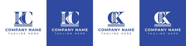KC ve CK Pillar Logo Set harfleri, KC ve CK Pillar ile ilişkili iş için uygun