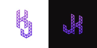 JK ve KJ Polygon Logosu, JK veya KJ harfli çokgen ile ilgili işler için uygun harfler