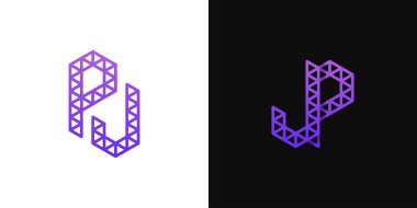JP ve PJ Polygon Logoları, JP veya PJ harfleriyle çokgen ile ilgili işler için uygundur