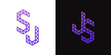 JS ve SJ Polygon Logosu harfleri, JS veya SJ harfleriyle çokgen ile ilişkili işler için uygundur
