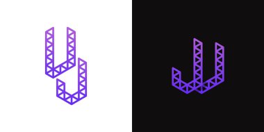 JV ve VJ Polygon Logosu, JV veya VJ harfleriyle çokgen ile ilgili işler için uygun harfler