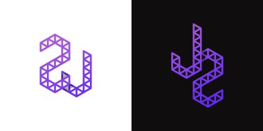 JZ ve ZJ Polygon Logosu Harfleri, JZ veya ZJ harfleriyle çokgen ile ilişkili işler için uygundur
