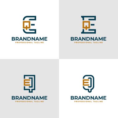 Zarif Harfler EQ ve QE Monogram Logosu, EQ veya QE harfleri ile iş yapmak için uygun.