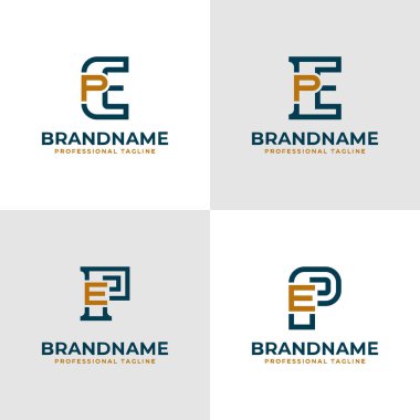 Zarif Harfler EP ve Beden Eğitimi Monogram Logosu, EP veya Beden Eğitimi Baş harfleri ile iş yapmak için uygun