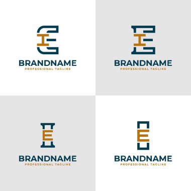 Zarif Harfler El ve IE Monogram Logosu, El veya IE baş harfleri ile iş yapmak için uygun