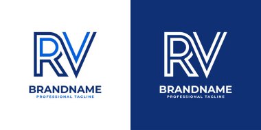 Karavan Hattı Monogram Logosu, karavan veya VR baş harfleri ile iş için uygun