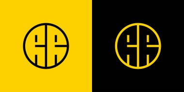 Basit RR Harfleri Çemberi Logosu, RR harfleriyle iş yapmak için uygun.