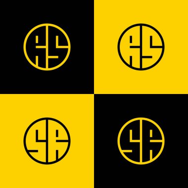 SC ve SR Harfler Çemberi Logosu, SC ve SR harflerinin baş harfleri ile iş yapmaya uygun.