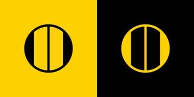 Basit II Harf Çemberi Logosu, 2 baş harfli iş için uygun