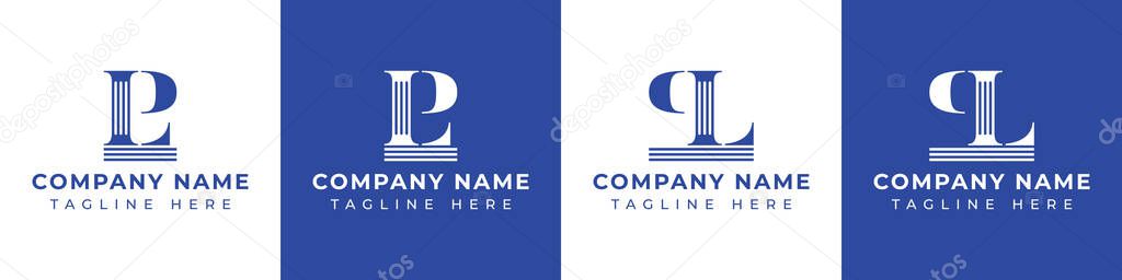 Letters LP and PL Pillar Logo, suitable for business with LP and PL related to Pillar