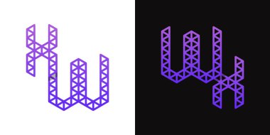 WX ve XW Polygon Logosu harfleri, WX veya XW harfli çokgen ile ilgili işler için uygundur