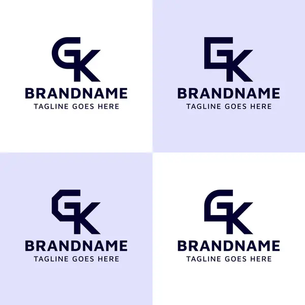 Harfler GK Monogram Logo Seti, KG veya GK baş harfleri olan her iş için uygundur.