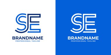 SE Line Monogram Logosu, SE veya ES harfleri ile iş yapmak için uygun