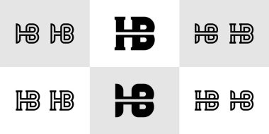 HB Monogram Logo Seti Harfleri, HB veya BH baş harfleriyle iş yapmak için uygun