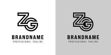 ZG Monogram Logosu Harfleri, ZG veya GZ baş harfleri olan her iş için uygundur