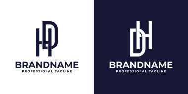 Harfler HD ve DH Monogram Logosu, DH veya HD baş harfleri olan her iş için uygundur
