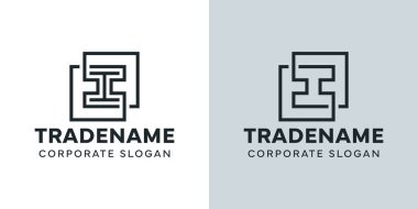 Çift Kare Logolu Modern Harf I, paraflı iş için