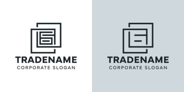 Çift Kare Logolu Modern Harf G, G harfiyle başlayan iş için.