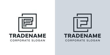 Çift Kare Logolu Modern Harf F, F harfiyle başlayan iş için.