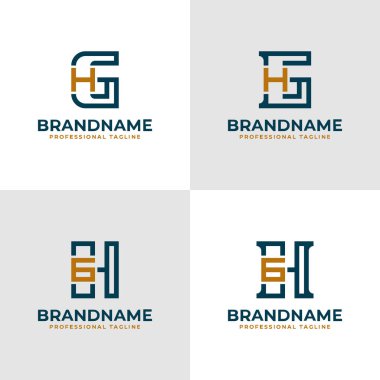Şık Harfler GH ve HG Monogram Logosu, HG veya GH harfleri ile iş yapmak için uygun