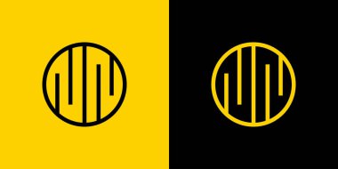 Basit NN Harfleri Çemberi Logosu, NN baş harfleri ile iş yapmak için uygun