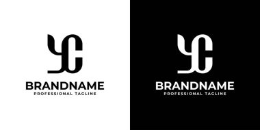 Harfler YC Monogram Logosu, CY veya YC harfleriyle başlayan her iş için uygundur.