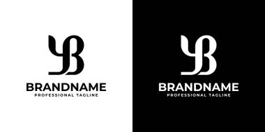 Harfler YB Monogram Logosu, BY veya YB harfleriyle başlayan her iş için uygundur