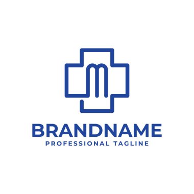 M harfi tıbbi haç logosu, M harfi ile başlayan tıbbi haç veya eczaneyle ilgili işler için uygun.
