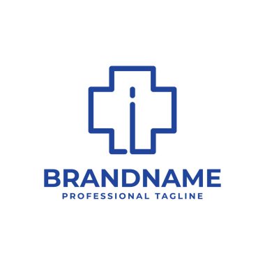 Tıbbi Haç Harfi Küçük Haç Logosu, Tıbbi Haç veya Eczane ile ilgili iş için uygun.