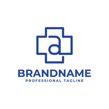 A harfi tıbbi haç küçük harf logosu, tıbbi haç ya da eczane ile ilgili iş için uygun.