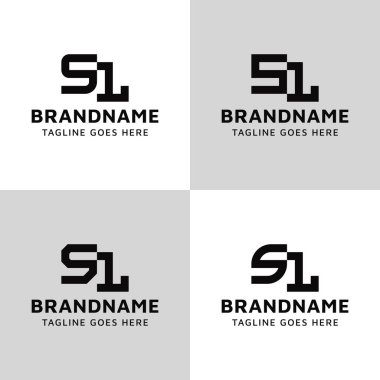 Harfler SL Monogram Logo Set, LS veya SL baş harfleri ile herhangi bir iş için uygun